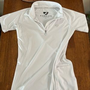 White Aubrion Riding Equestrian Short Sleeve Shirt